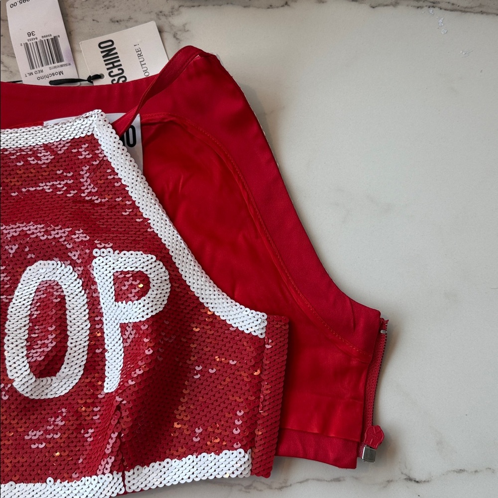 Moschino Vibrant Red Sequin Top - Picture 7 of 7